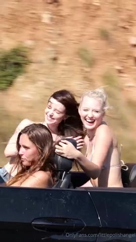 Lena Polanski & Stella Barey & Dainty Wilder Nude Lesbian Car